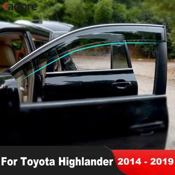Для Toyota Highlander 2014 2015 2016 2017 2018 2019 Дефлекторы Окон, Солнцезащитный Козырек, Защита От Дождя, Защитная Крышка, Отделка, Автомобильные Аксессуары