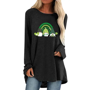 Женская однотонная футболка большого размера с круглым вырезом, пуловер с длинным рукавом, повседневная приталенная эстетичная футболка оверсайз