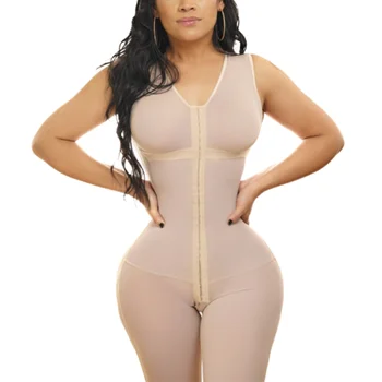 Женское Дышащее Корректирующее Белье Skims Body Shaper С Прочной 3-Уровневой Застежкой, Боди С Отверстием для Похудения Fajas Colombianas