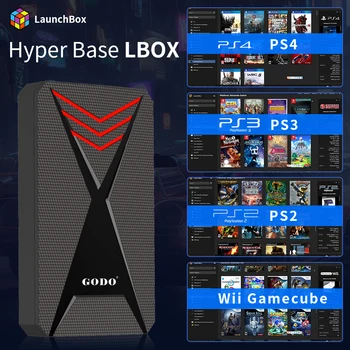 Игровой жесткий диск Hyper Base Lbox с более чем 4200 играми для PS4/Wii /PS3 /PS2/GameCube / N64/Wiiu/SS Launchbox 2TB Gaming HDD для ПК/Ноутбука