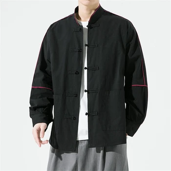 Мужская куртка Harajuku в китайском стиле, Весенне-осенние куртки, пальто, мужская модная повседневная куртка, мужская