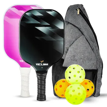 Набор лопаток для пиклбола, Одобренный USAPA, Графитовый Пиклбольный набор из 2 теннисных ракеток и 4 мячей Спортивная ракетка для пиклбола для пляжного тенниса