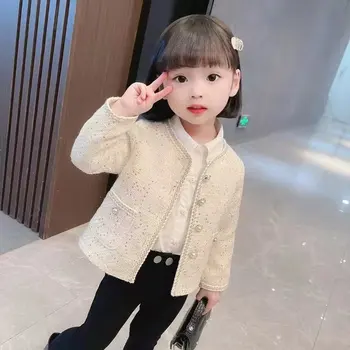 Новая Осенняя одежда для девочек, Новая детская корейская версия куртки-ветровки, детское пальто 2, 4, 6, 8 лет