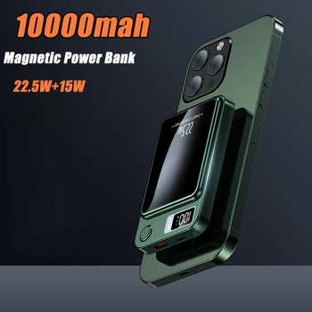 Новейший магнитный Power Bank емкостью 10000 мАч для iPhone 14 13 12 Pro Max, портативный 22,5 Вт PD20W, быстрая зарядка, беспроводной зарядный Powerbank