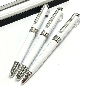 Шариковая ручка-роллер MB из белого металла 163, Офисные Канцелярские принадлежности С гальванической резьбой и серийным номером